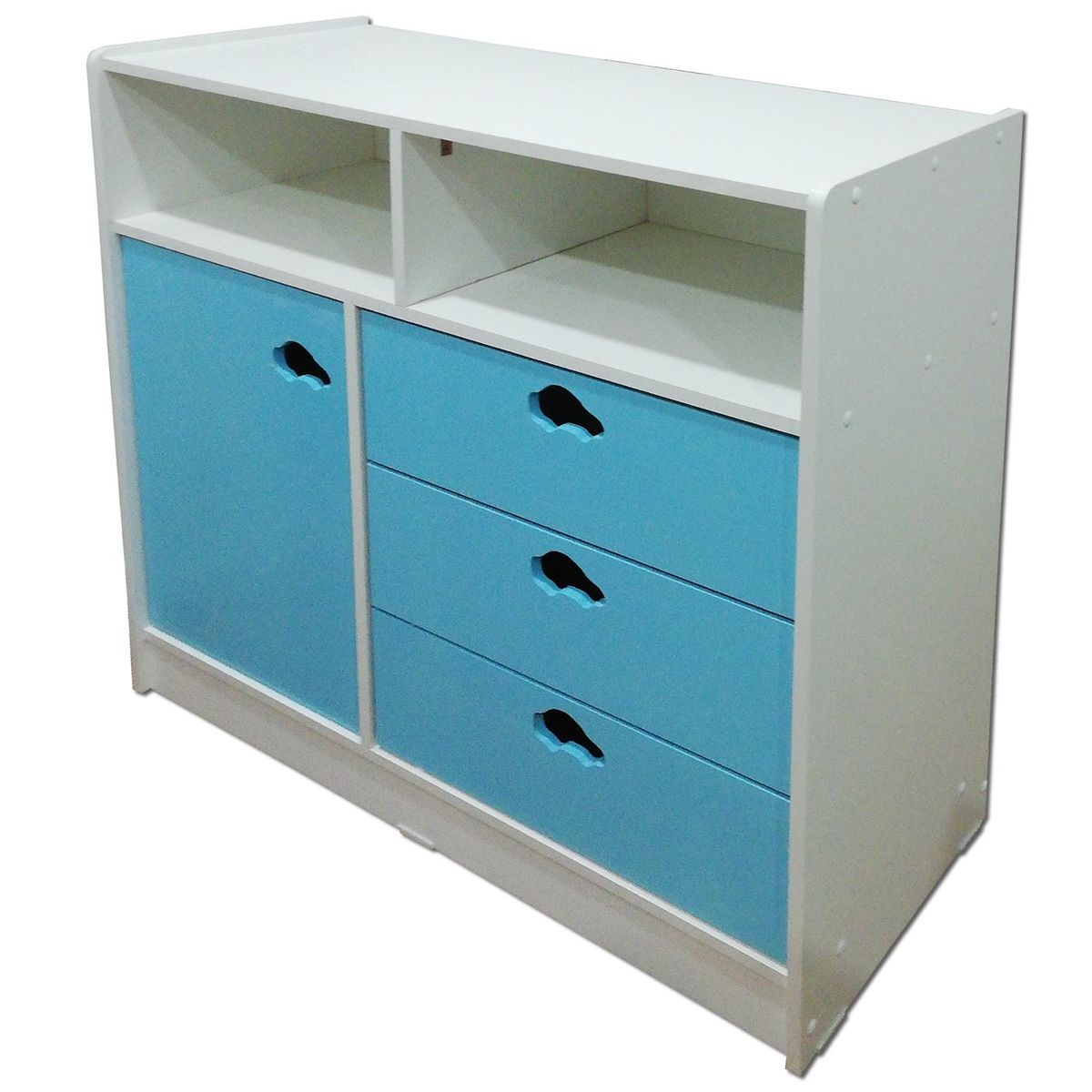 MUEBLES KIDS - comoda mudador celeste auto