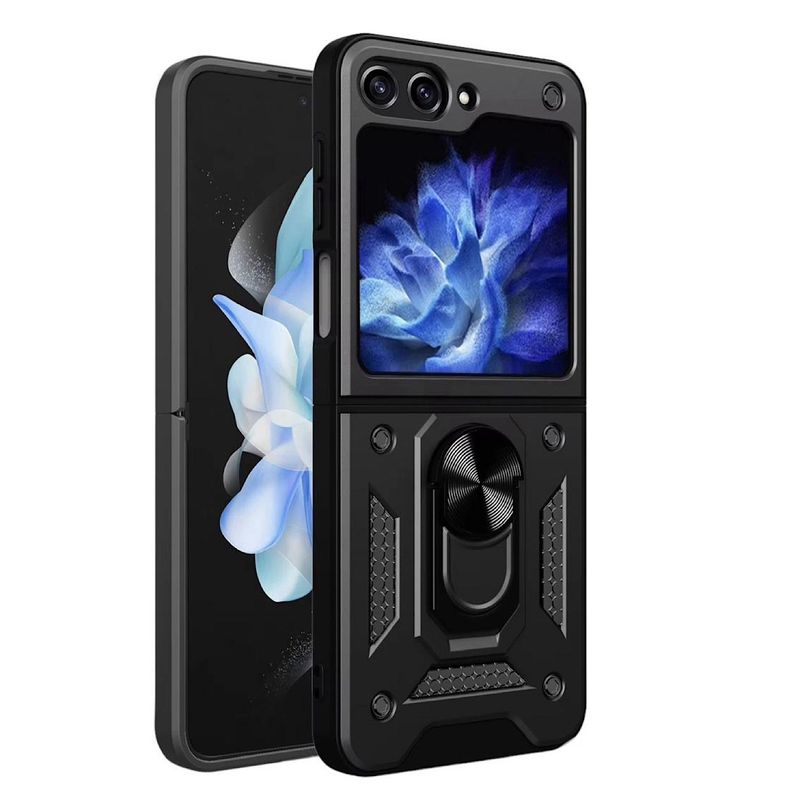 GENERICO - Carcasa Armor Con Anillo Para Samsung Z Flip 6 - Negro