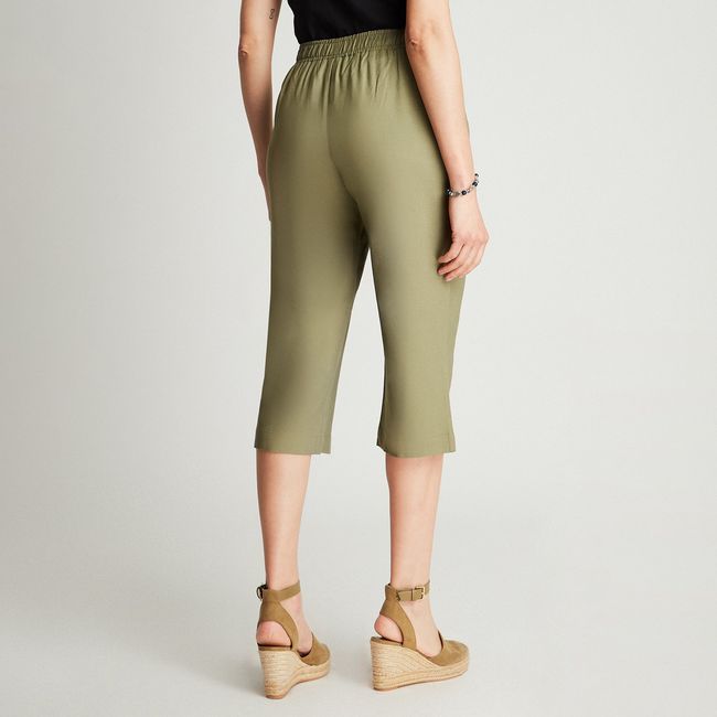 CURVI - Capri De Lino Verde Pretina Elasticada CURVI