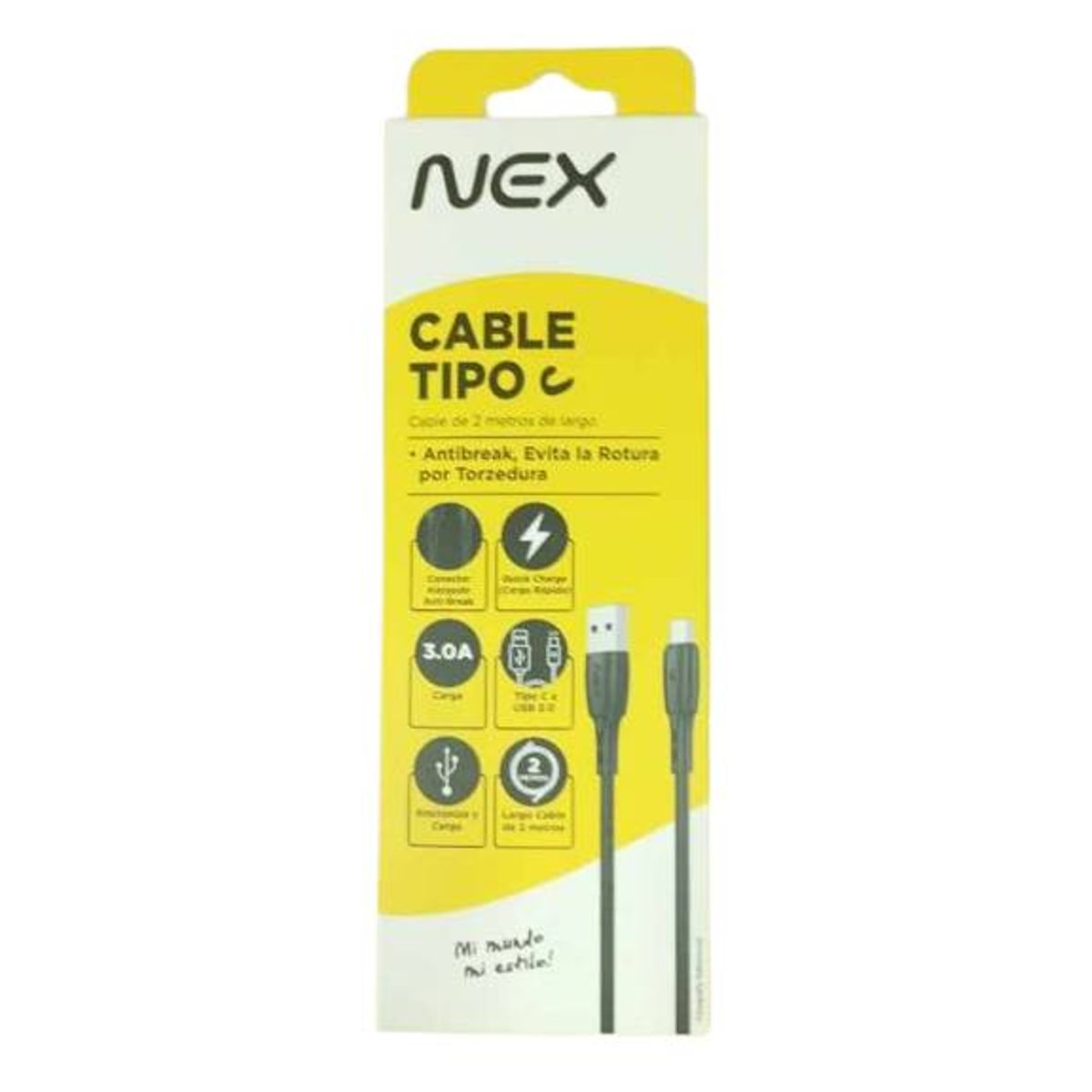 GENERICO - Cable Tipo C 2m Cable Tipo C 2m Cable Tipo C 2m