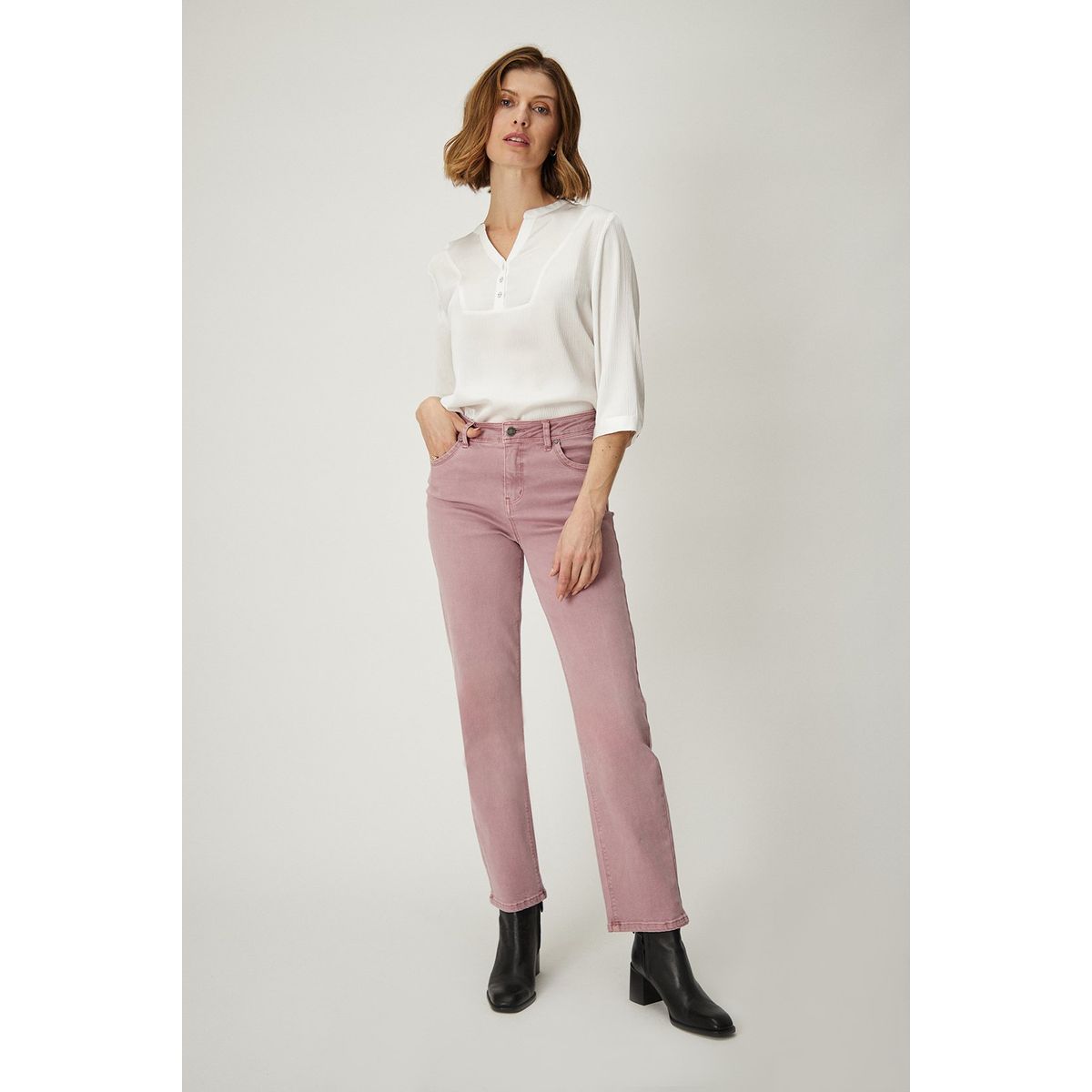 MA GRIFFE - Jeans Straight Rosado Mujer Magriffe