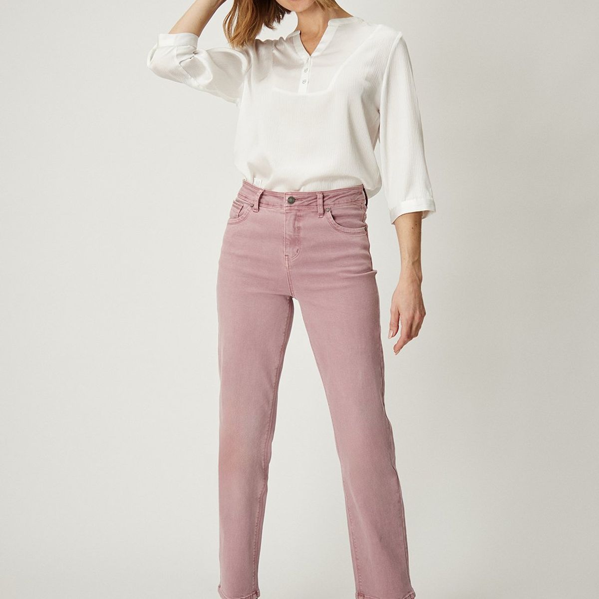 MA GRIFFE - Jeans Straight Rosado Mujer Magriffe