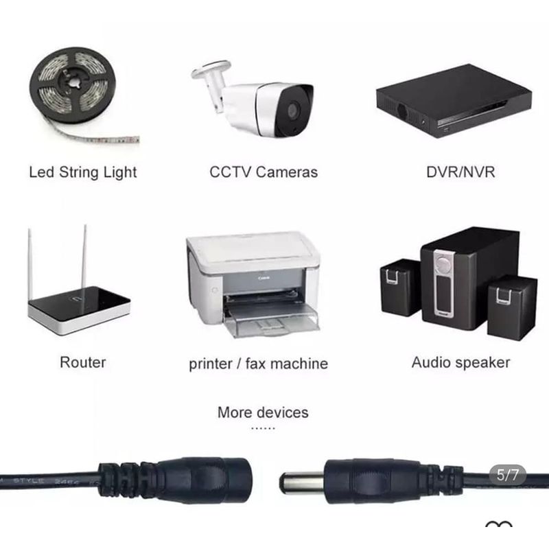 GENERICO - Cable adaptador de corriente de 12 V, extensión 10m, para cámaras