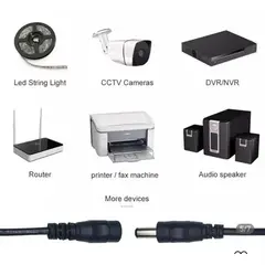 GENERICO - Cable adaptador de corriente de 12 V, extensión 10m, para cámaras