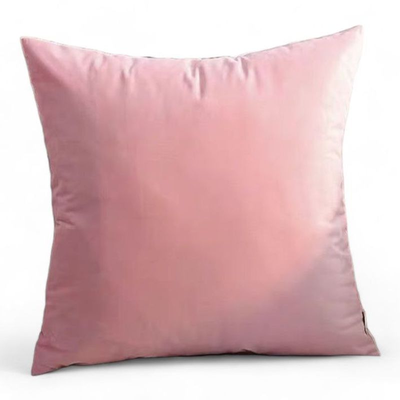 GENERICO - Funda Para Cojin Terciopelo Velvet Liso Pack De 4 Unidades Rosa Palido