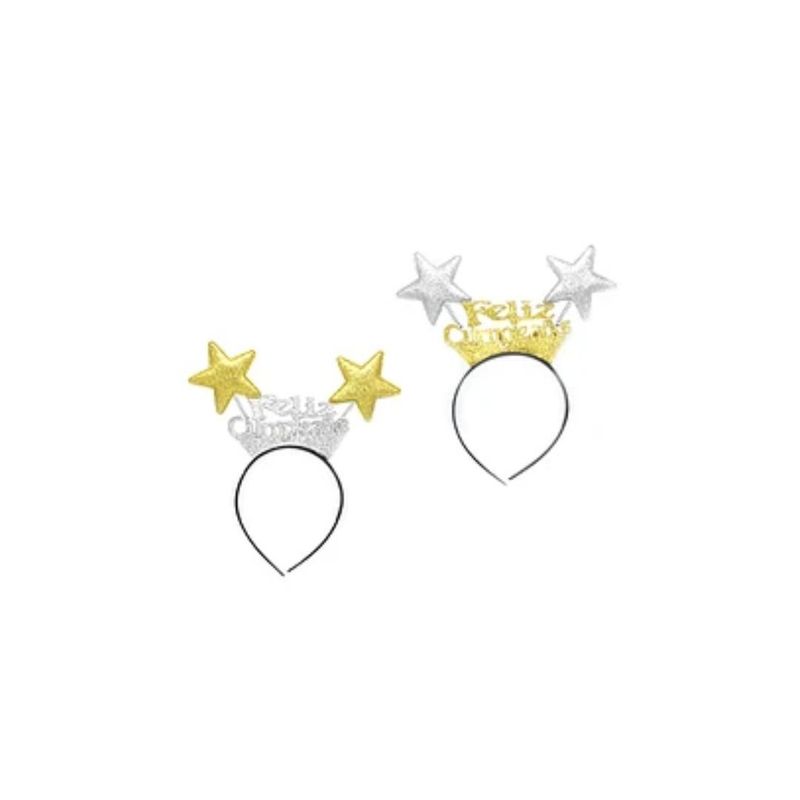 GENERICO - Cintillo Feliz Cumpleaños Con Estrellas 1pcs