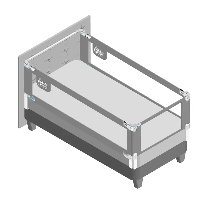 BEBE SURE - 3 barandas con soporte para cama King colchón alto