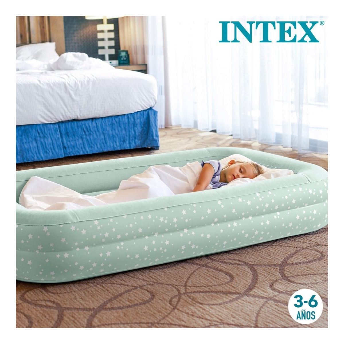 INTEX - Colchón Inflable Infantil INTEX con Inflador Manual