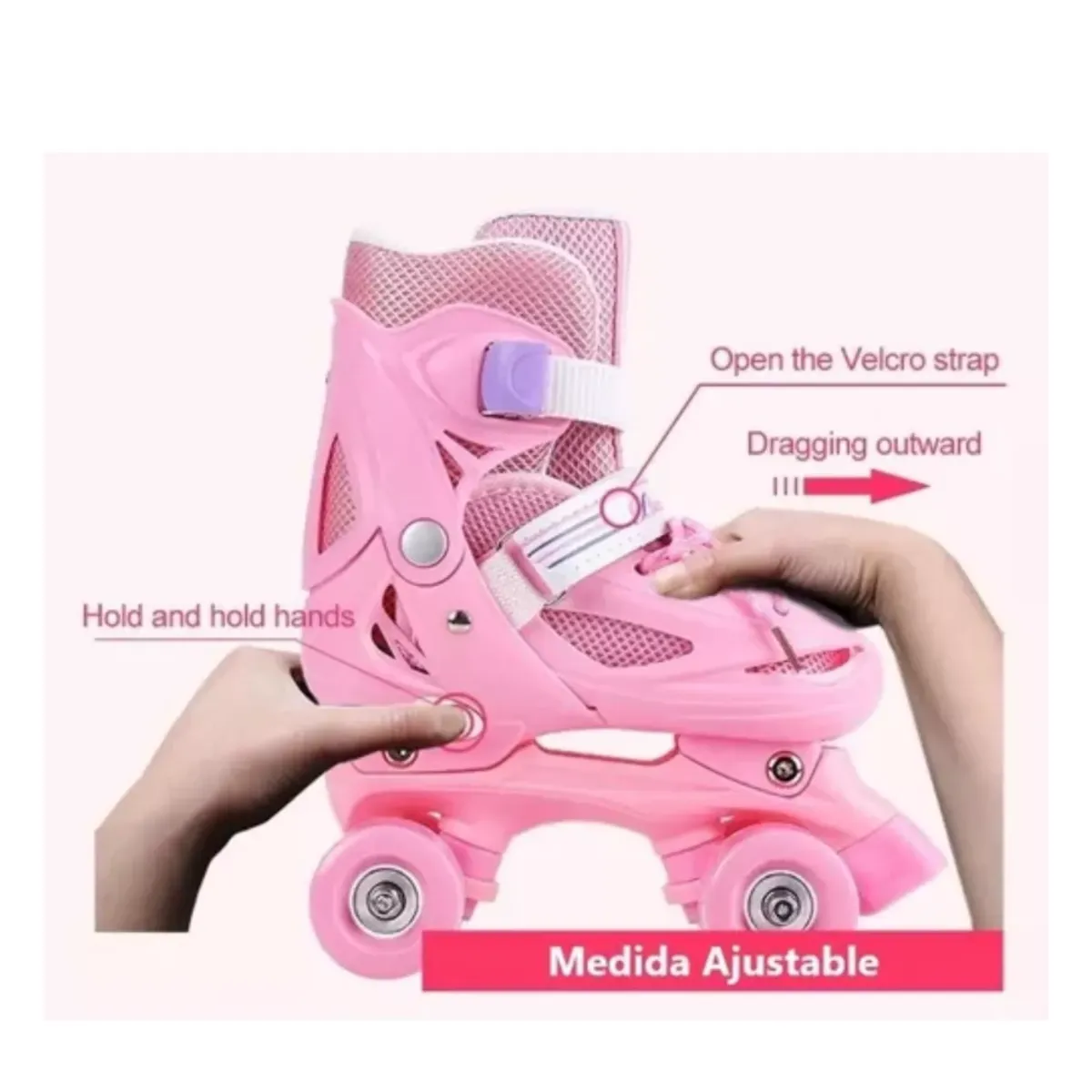 GENERICO - Patines Roller Niña Mas Protecciones Talla S 29 al 33