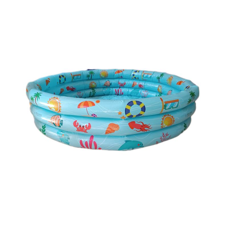 DEFENSOR FOREVER - Piscina Inflable De Plástico Niños, 3 Anillos 110 X 28 Cm Celeste