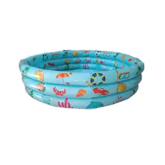 DEFENSOR FOREVER - Piscina Inflable De Plástico Niños, 3 Anillos 110 X 28 Cm Celeste