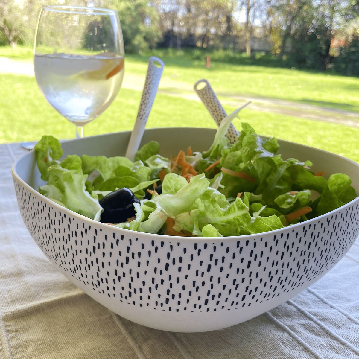 DECOGREEN - Bowl Biobamboo Cuadrado Puntos 20x8 cm