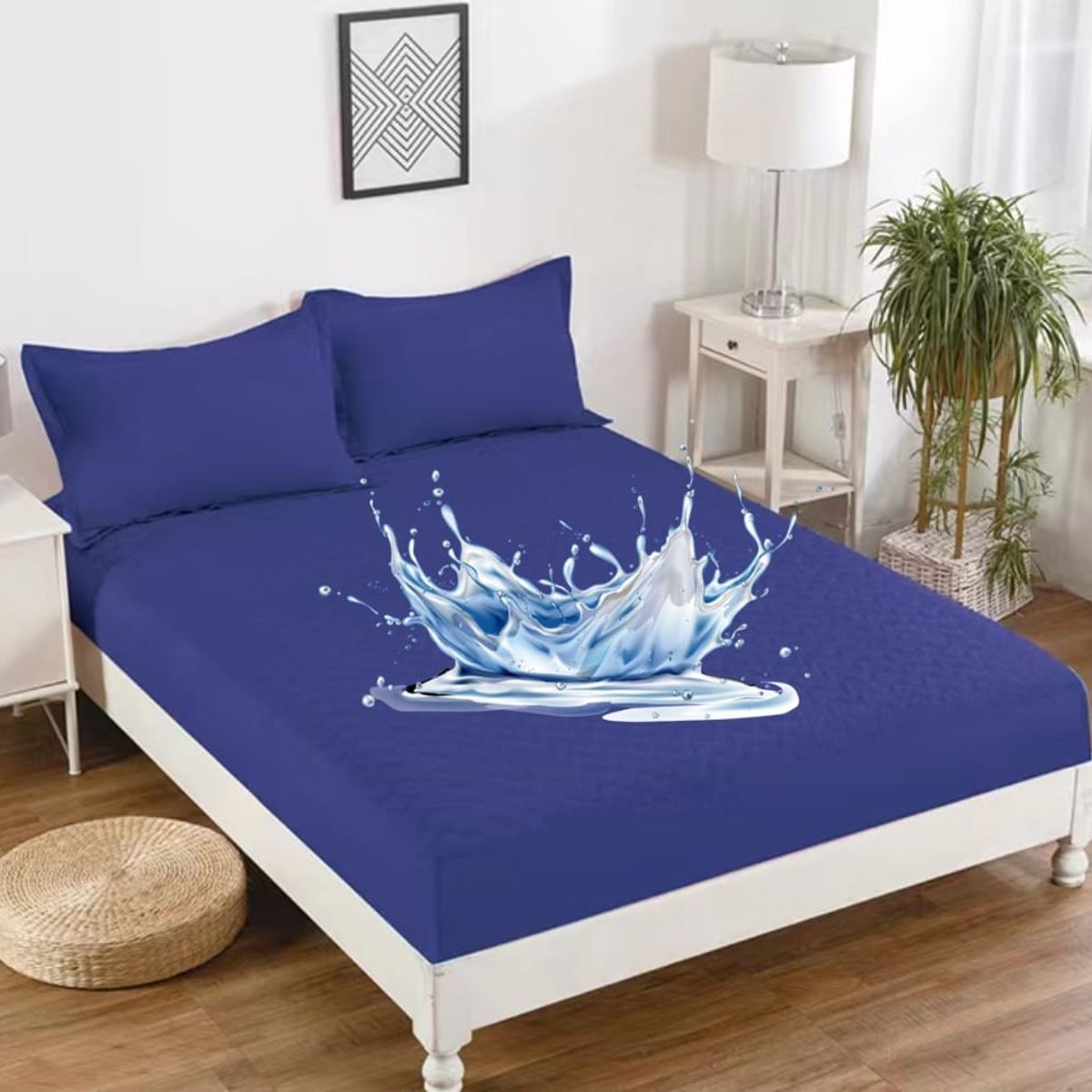 GENERICO - Cubre Colchon 100% Impermeables King Color Azul
