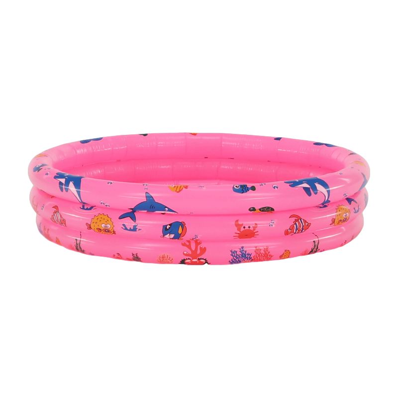 DEFENSOR FOREVER - Piscina Inflable Para Niños, 3 Anillos 90 X 28 Cm Rosado