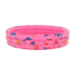 DEFENSOR FOREVER - Piscina Inflable Para Niños, 3 Anillos 90 X 28 Cm Rosado