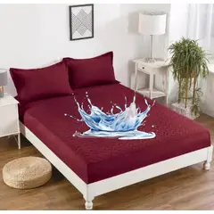 GENERICO - Cubre Colchon 100% Impermeables King Color Burdeos