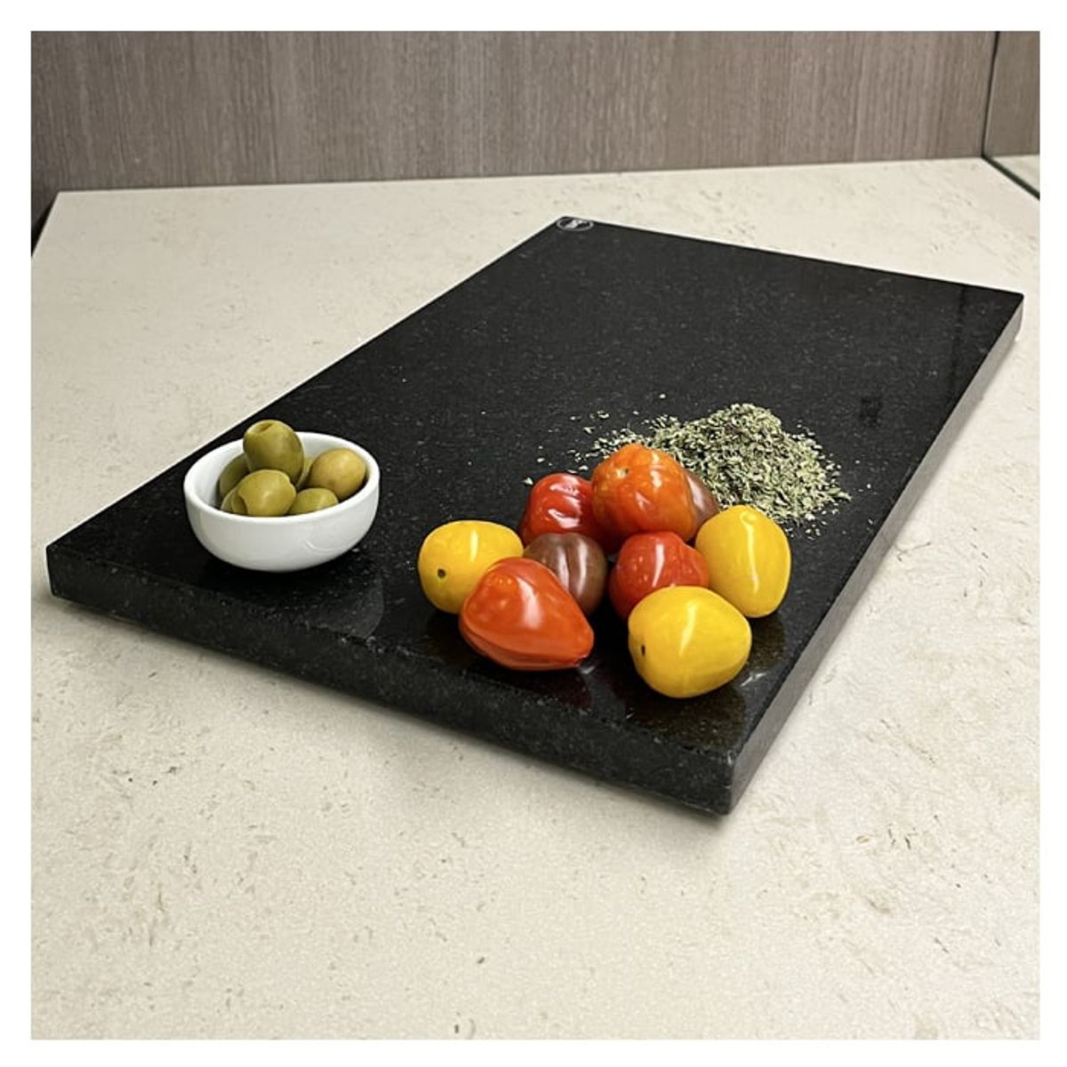 BM BRUNO MARMOL - Tabla Aperitivo Granito Negro San Gabriel 40x23 cm