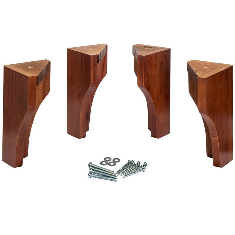 BLOCCARE - Patas Para Cama Europea Celta Clasicas. Kit De 4 Patas Nogal