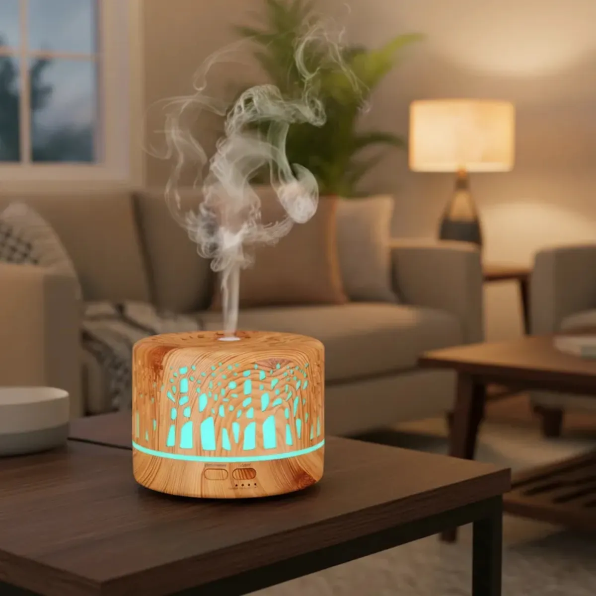 GENERICO - Humidificador Ultrasonico Con Musica Por Bluetooth De Madera