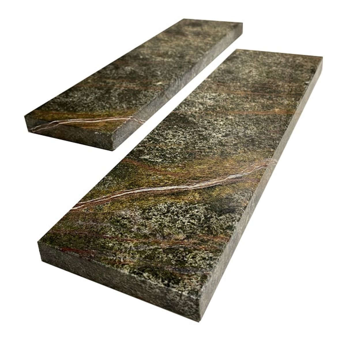 BM BRUNO MARMOL - Set Bandeja/Plato Sushi/Picoteo 12 x 36 cm. Mármol Green Rain Forest