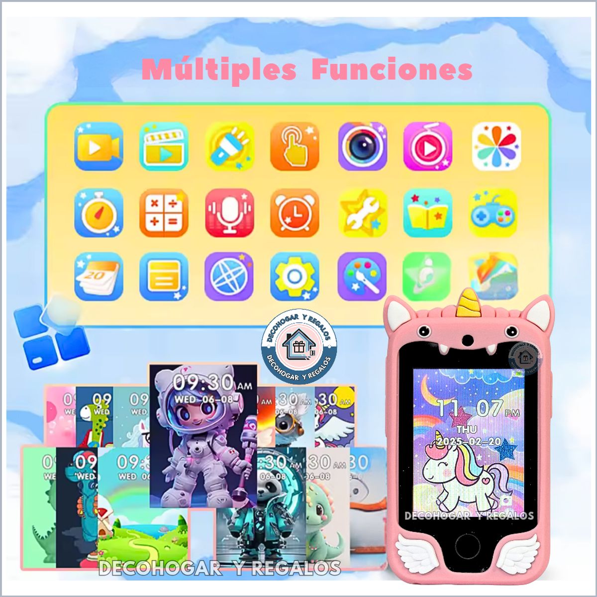 GENERICO - Teléfono de Juguete Táctil con Cámara para Niños Recargable