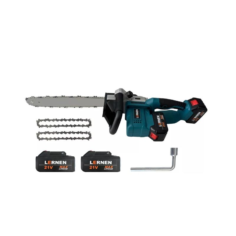 GENERICO - Motosierra Podadora Inalámbrica 16'' + 2 Baterías Y Cadenas