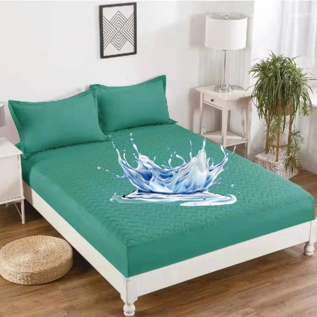 GENERICO - Cubre Colchon 100% Impermeables King Color Turquesa