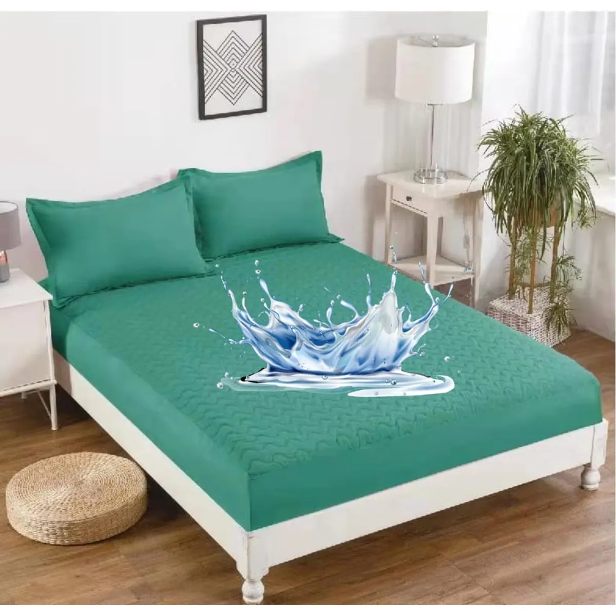 GENERICO - Cubre Colchon 100% Impermeables King Color Turquesa