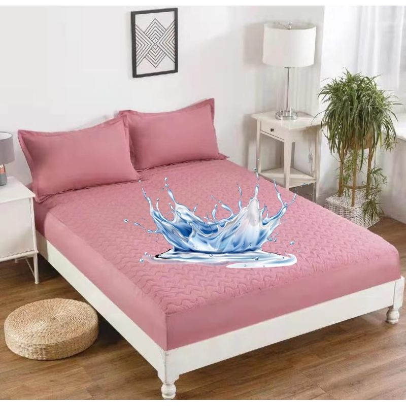 GENERICO - Cubre Colchon 100% Impermeables King Color Palo Rosa