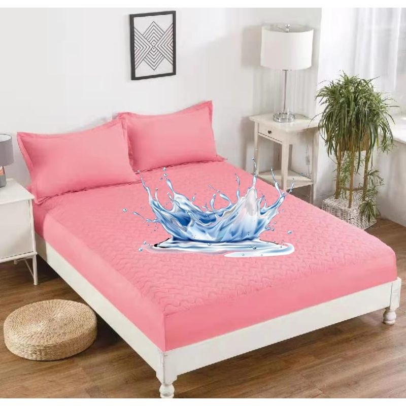 GENERICO - Cubre Colchon 100% Impermeables 1.5 Plazas Color Rosado
