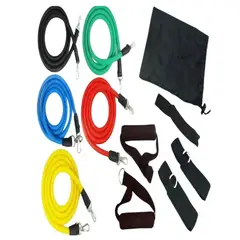 GENERICO - Set Bandas Elásticas De Resistencia 11 Piezas Deporte Gym
