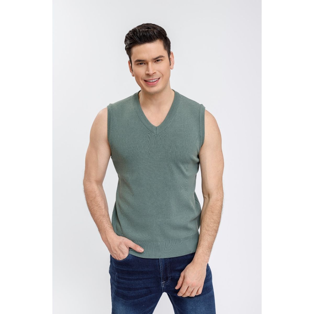 LIKE SHOP - Sweater Hombre Sin Manga Cuello V Excelente Calidad 7196