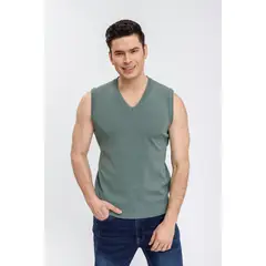 MPROPIA - Sweater Hombre Sin Manga Cuello V Excelente Calidad 7196