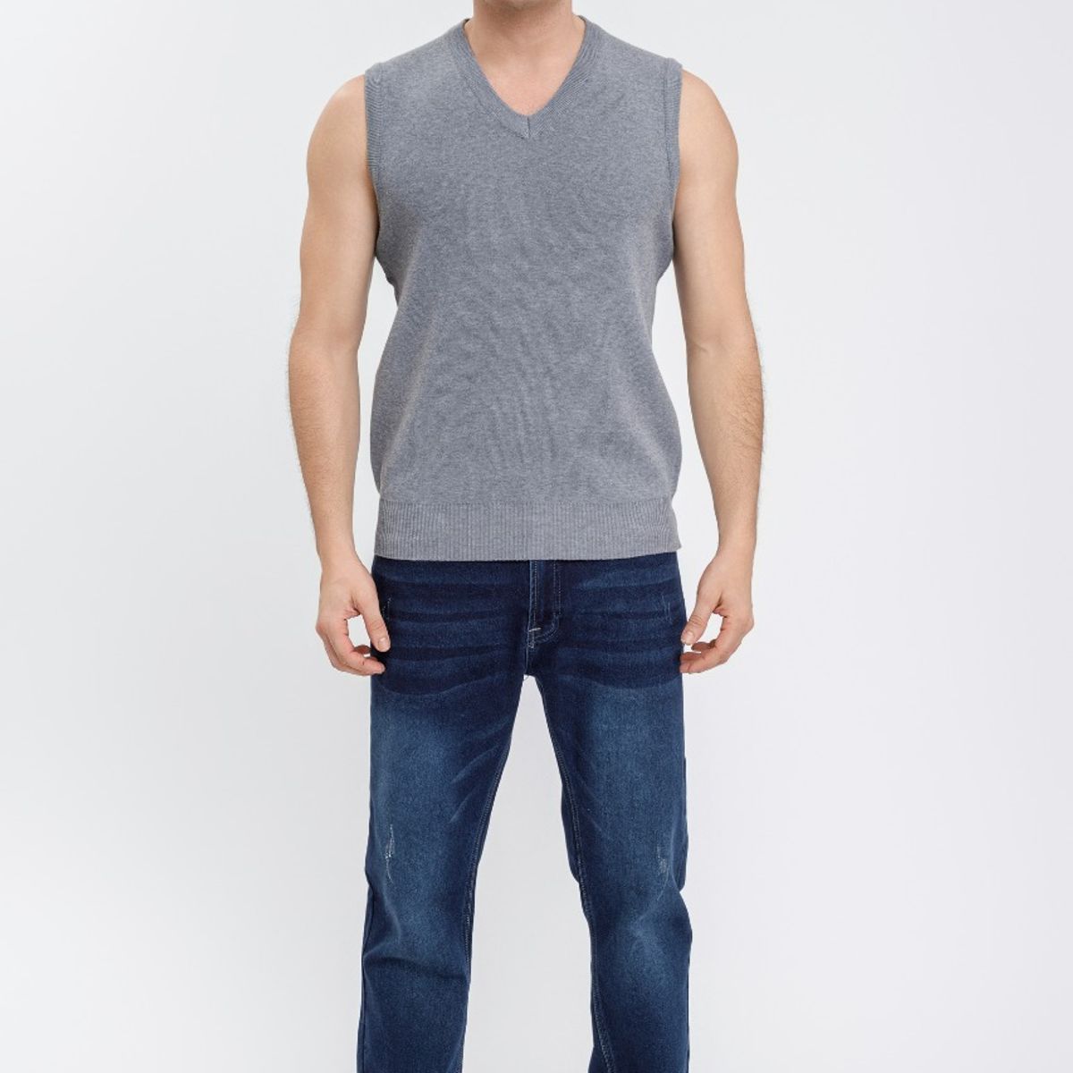 LIKE SHOP - Sweater Hombre Sin Manga Cuello V Excelente Calidad 7196