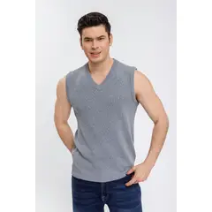 MPROPIA - Sweater Hombre Sin Manga Cuello V Excelente Calidad 7196
