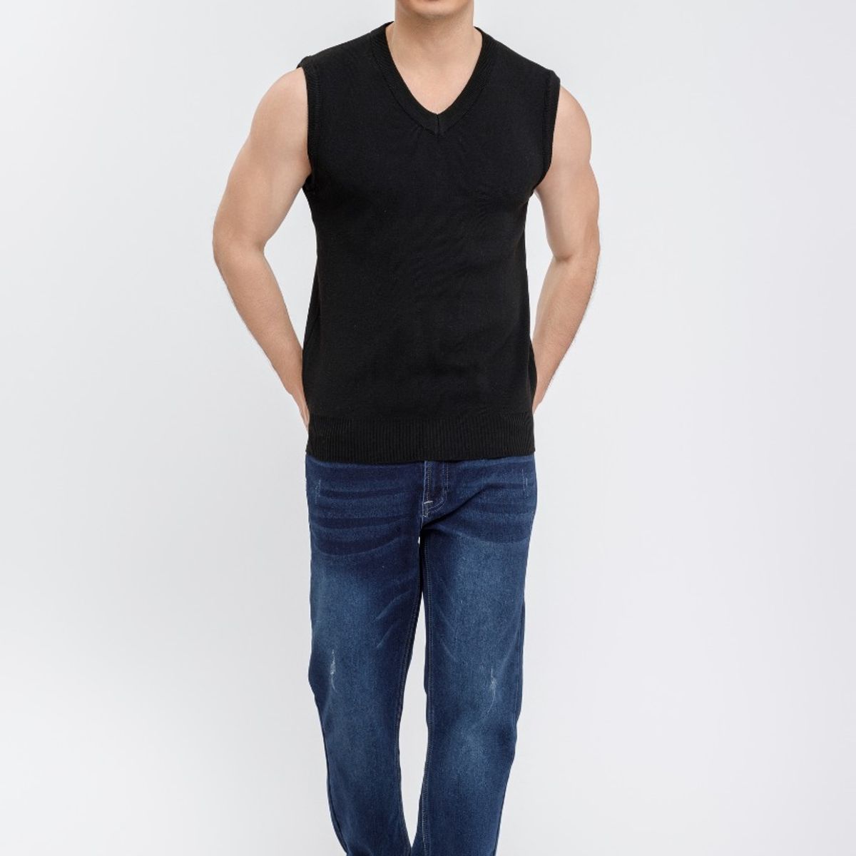 LIKE SHOP - Sweater Hombre Sin Manga Cuello V Excelente Calidad 7196