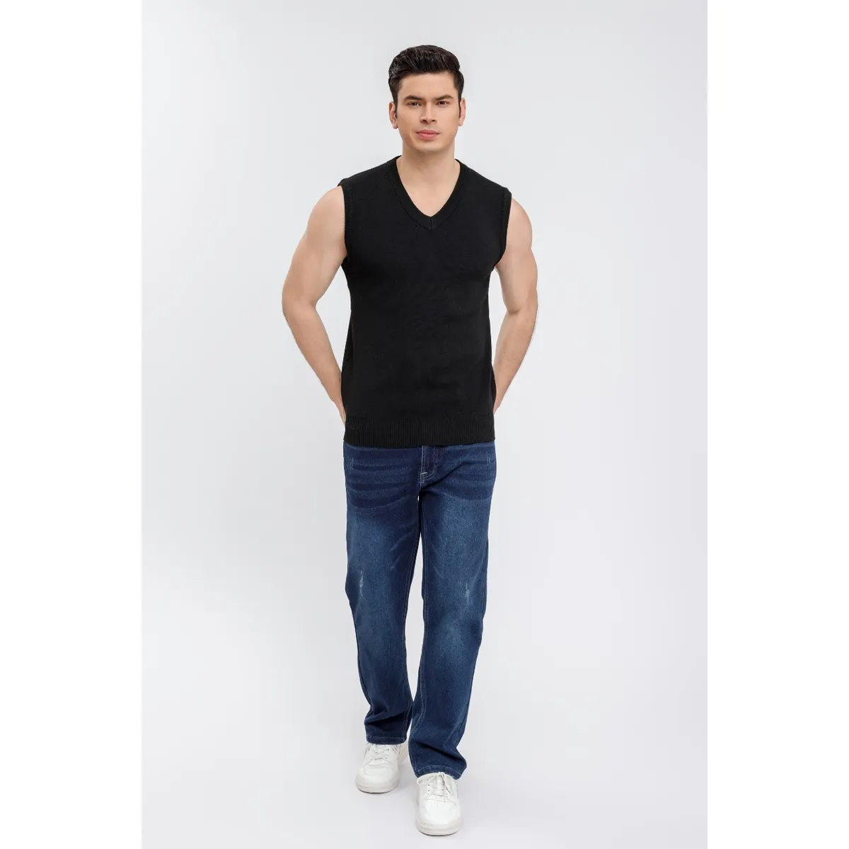 LIKE SHOP - Sweater Hombre Sin Manga Cuello V Excelente Calidad 7196