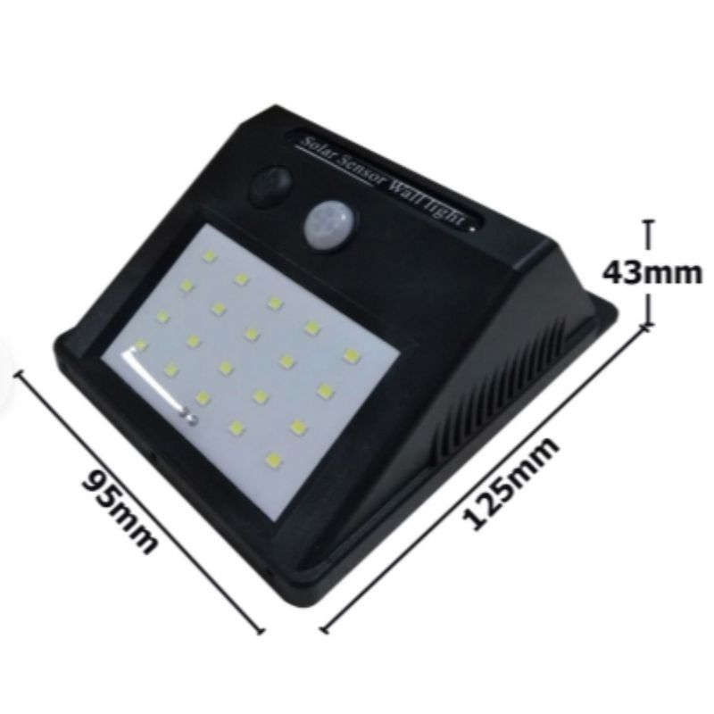 GENERICO - Foco Solar 20 Led Para Exteriores Con Sensor de Movimiento