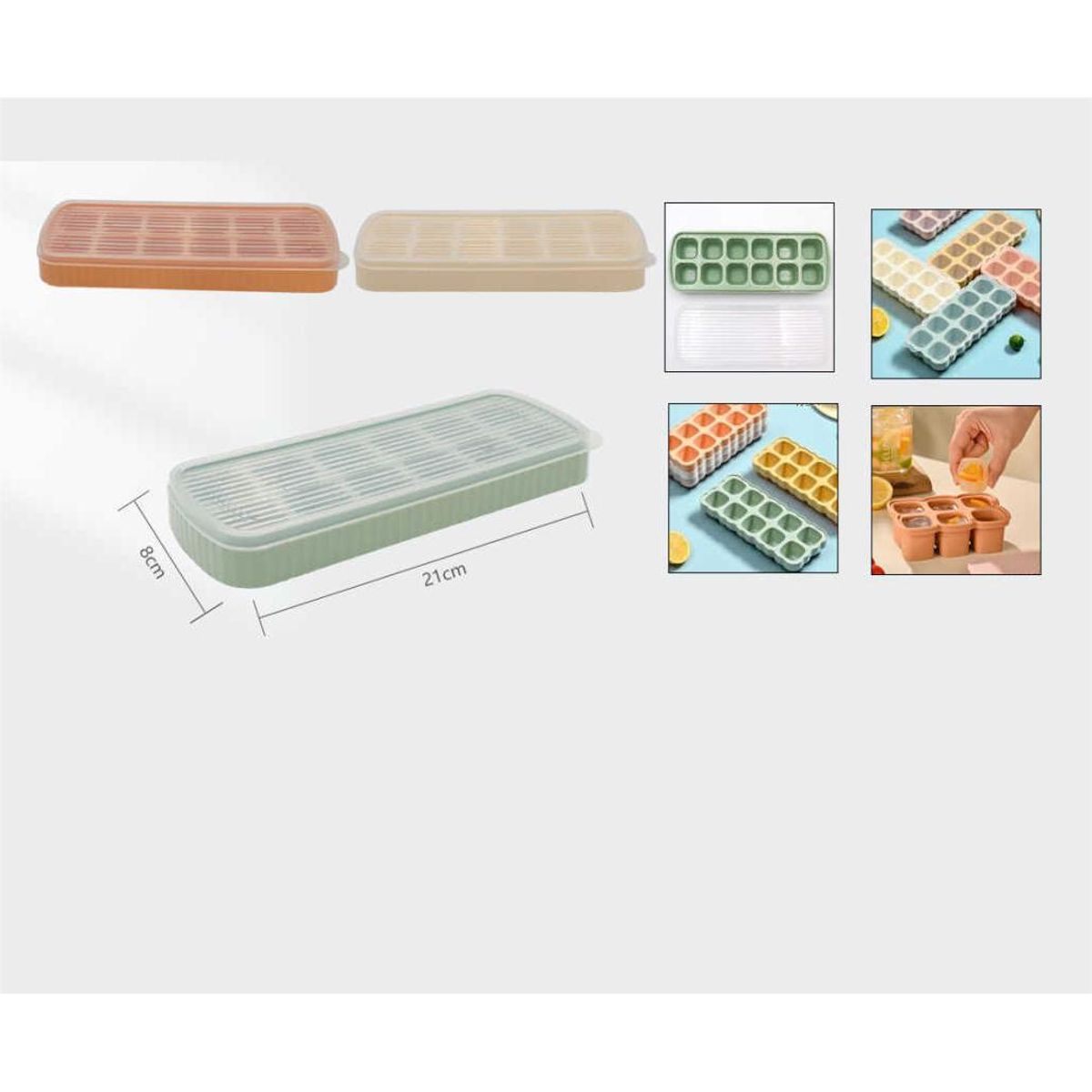 GENERICO - Molde Para Cubito de Hielo Con Tapa