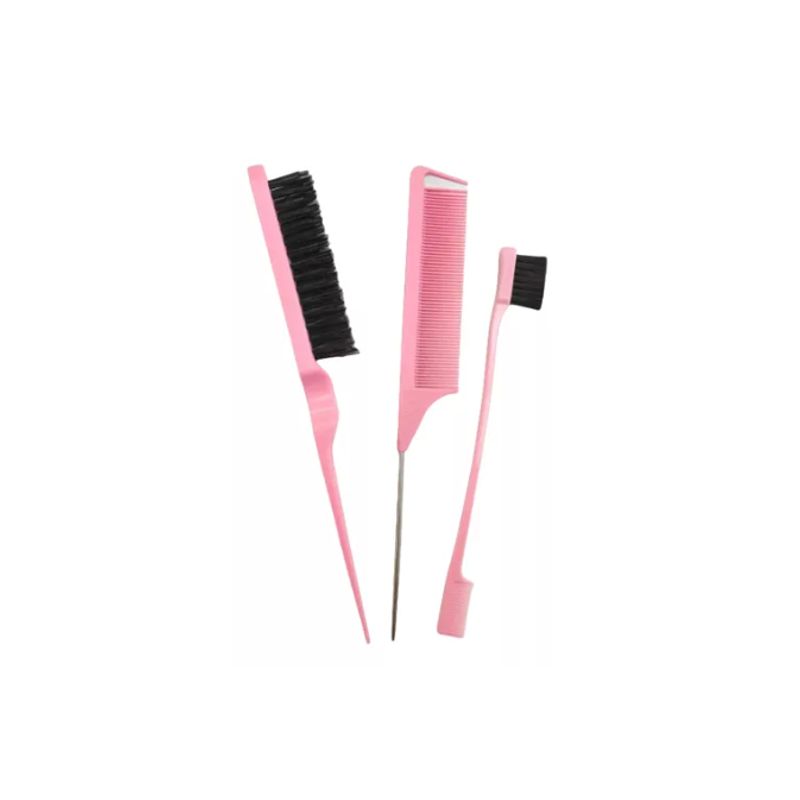GENERICO - Set 3 Piezas De Cepillos Para Peinados Color Rosa