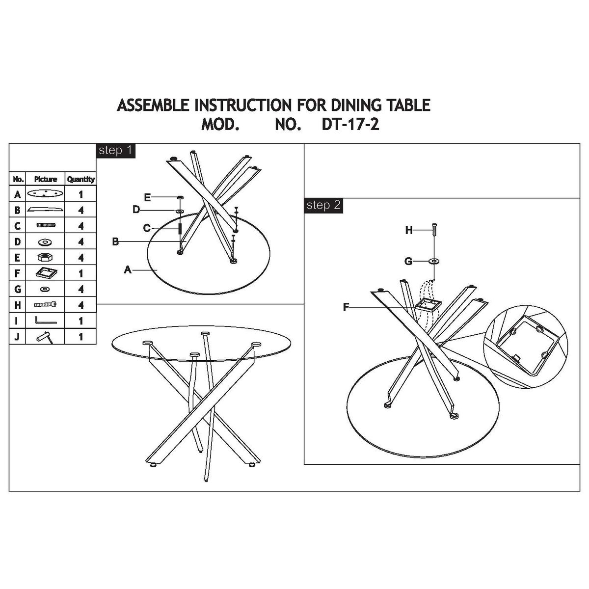 GENERICO - Mesa Redonda Elite gold 120cm