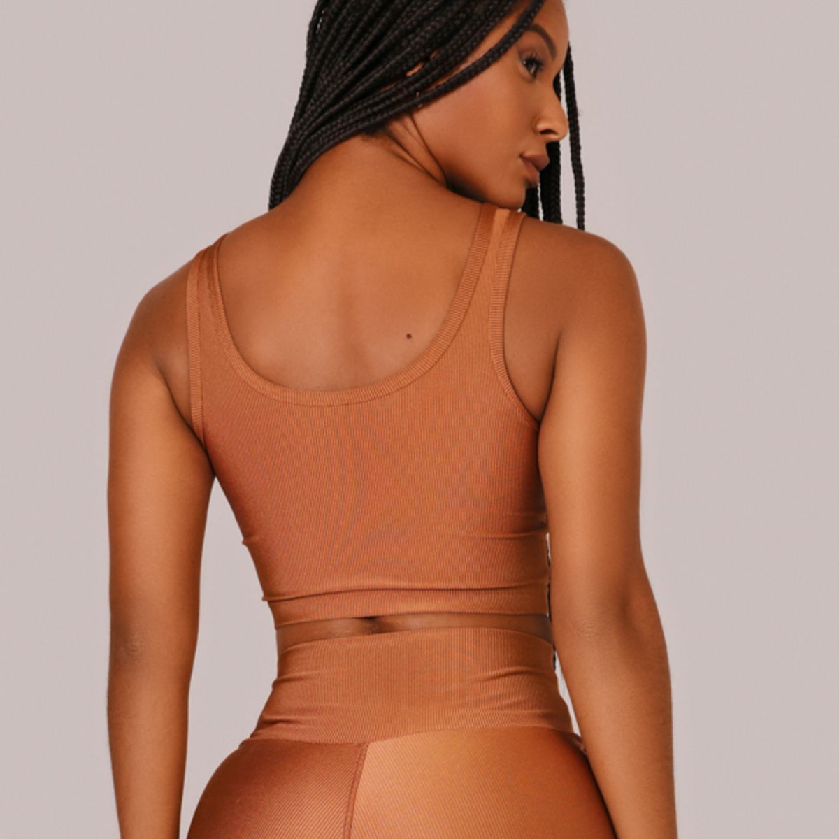 LETSGYM - CROP TOP DEPORTIVO GOLD RIB
