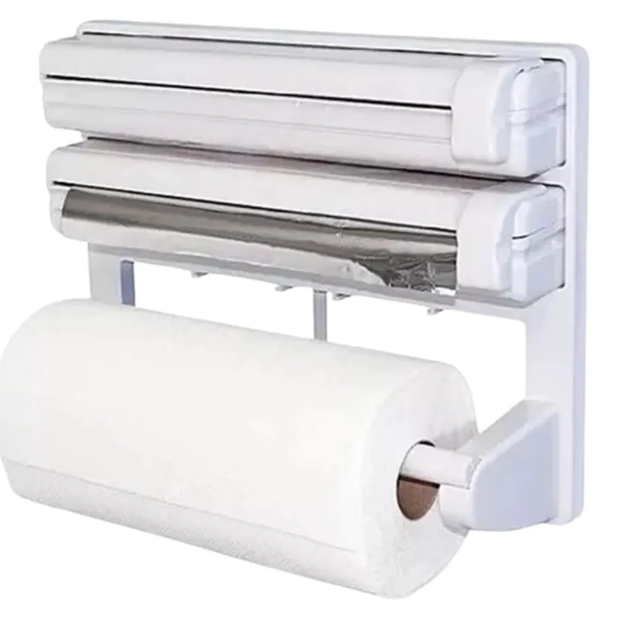 GENERICO - Dispensador Triple Porta Rollo Toalla Nova Cocina Alusa Film