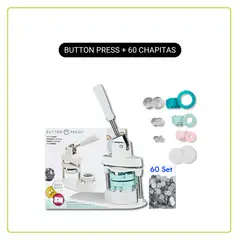 AMERICAN CRAFTS - Maquina De Chapitas Button Press + 60 chapitas