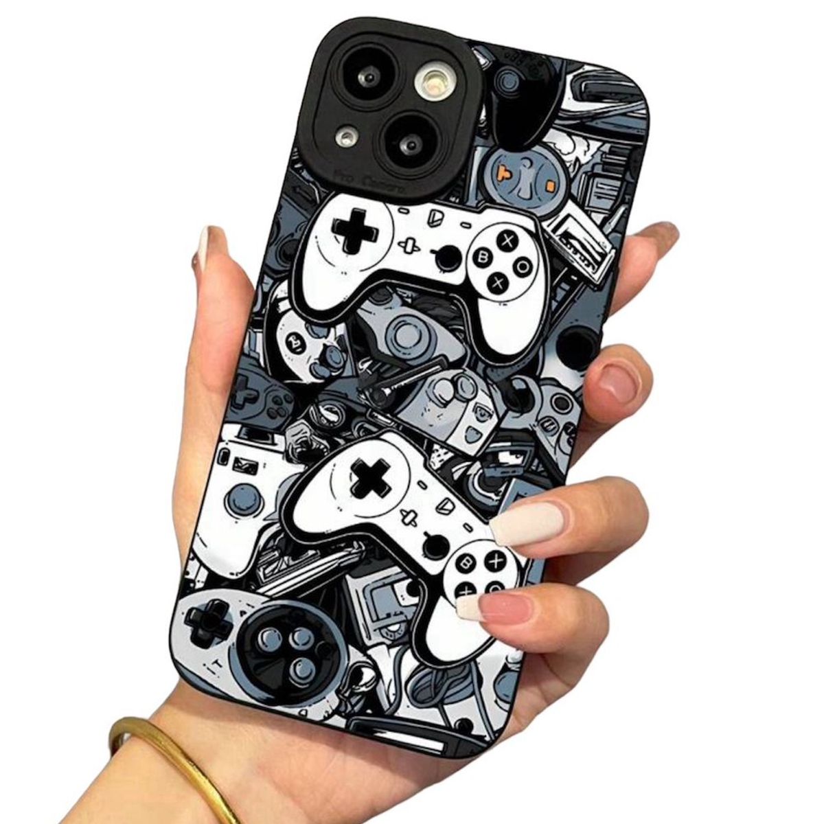 GENERICO - Funda De Silicona Diseño Para iPhone 13promax-NEGRO BL