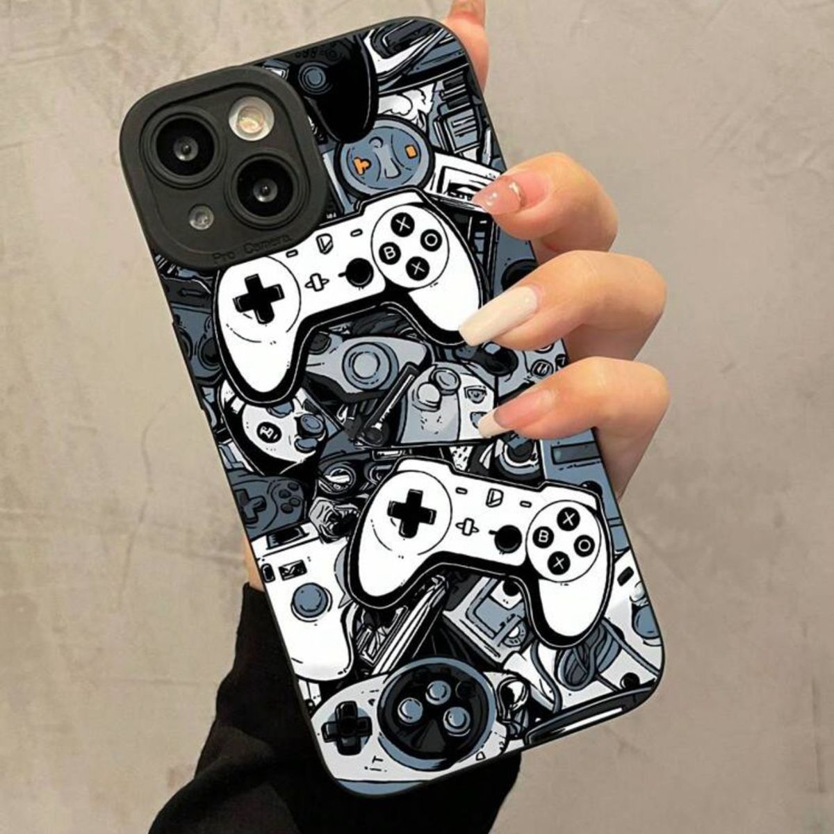 GENERICO - Funda De Silicona Diseño Para iPhone 13promax-NEGRO BL