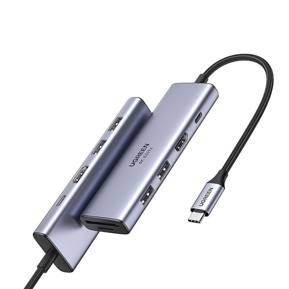 UGREEN - Adaptador Ugreen Hub Usb C 6 En 1 - Hdmi 4k 60hz / Usb A / Sd / Pd