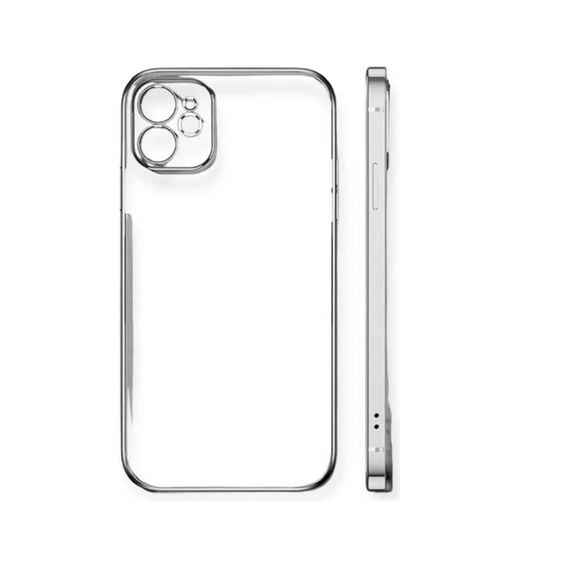 GENERICO - Funda De Silicona Transparente Para iPhone 14-PLATA