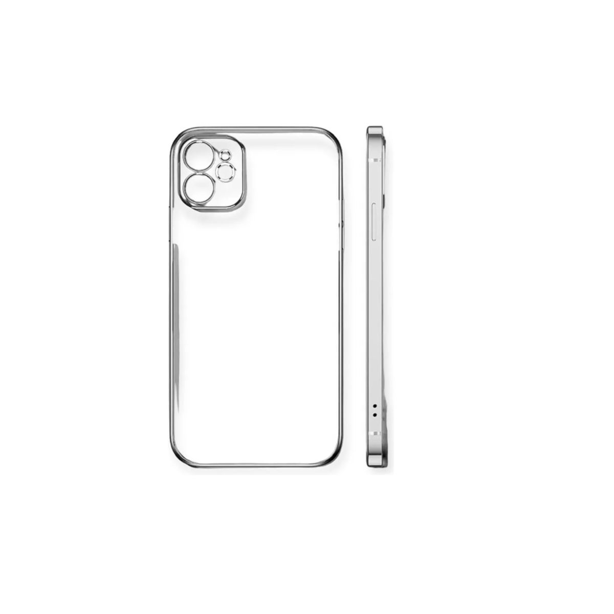 GENERICO - Funda De Silicona Transparente Para iPhone 14-PLATA