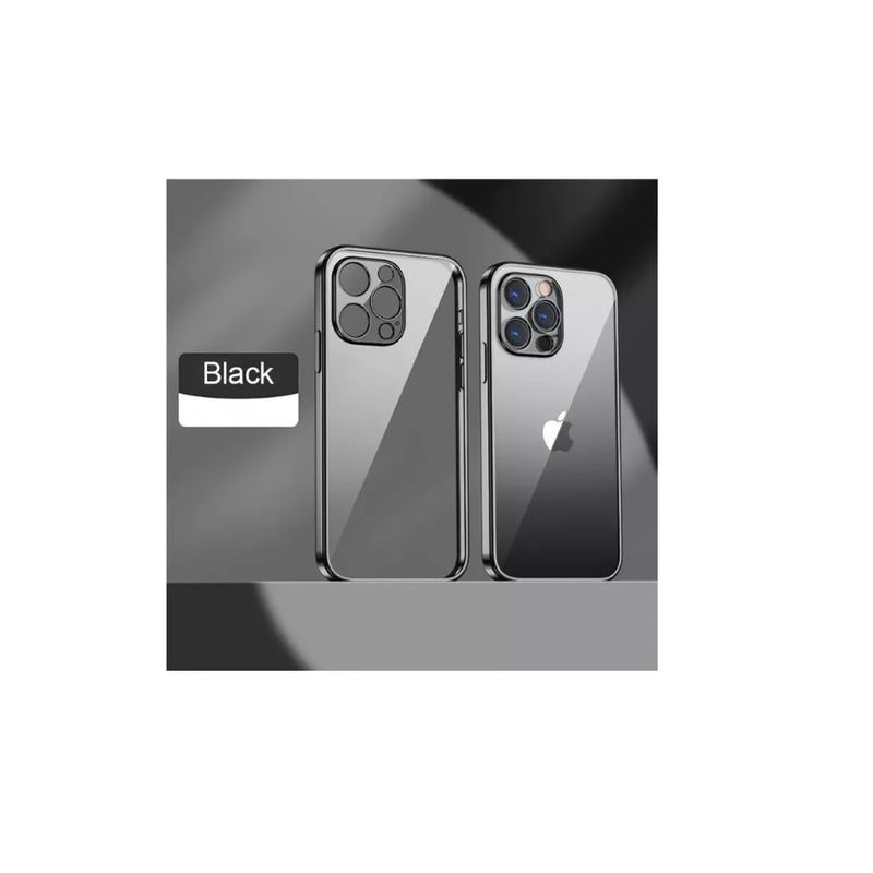 GENERICO - Funda De Silicona Transparente Para iPhone 14pro Max-NEGRO